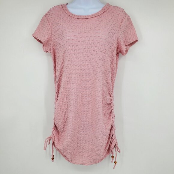 Free People Beach Tate Side Tie Short Sleeve Minidress In Bleached Mauve Small - Picture 1 of 6